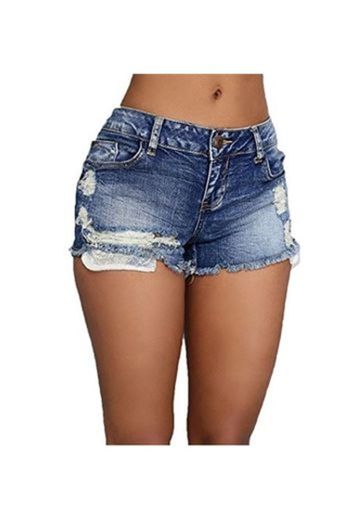 Jumojufol La Mujer Es Elegante Distressed Skinny Hot Shorts Jeans Denim Pantalones