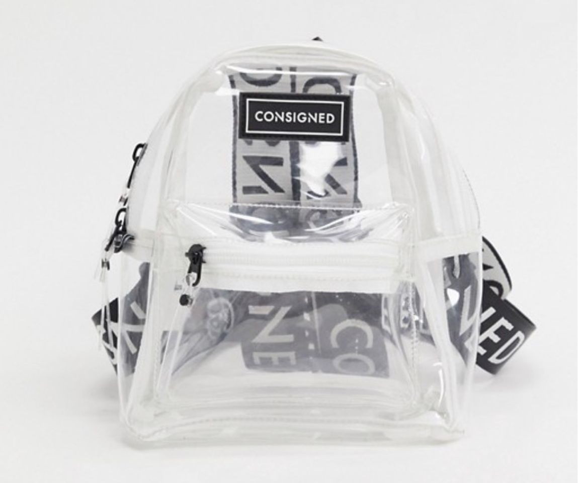 Social Mochila pequeña transparente con bandolera