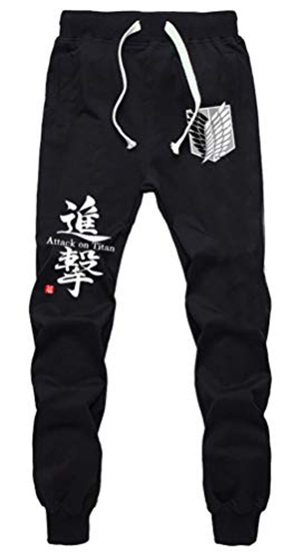 Moda Cosstars Anime Shingeki No Kyojin Attack on Titan Jogger Pantalones Deportivos Cosplay Disfraz Largos Sweat Pants Noos Trousers con Bolsillos Negro 4 S