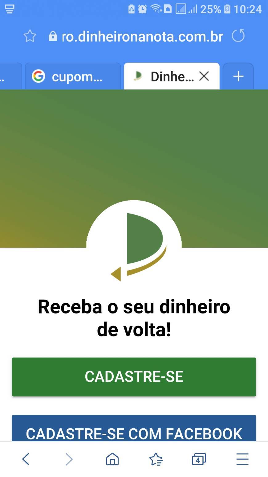 Social Dinheiro na nota.