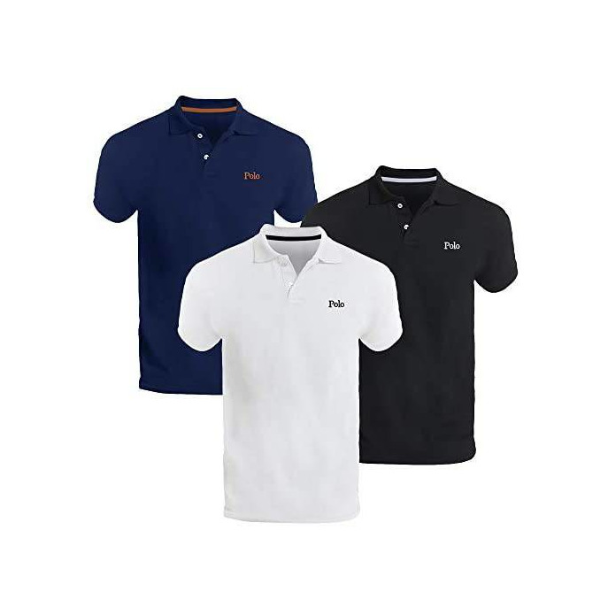 Product Kit com Três Camisas Polo Básica Piquet