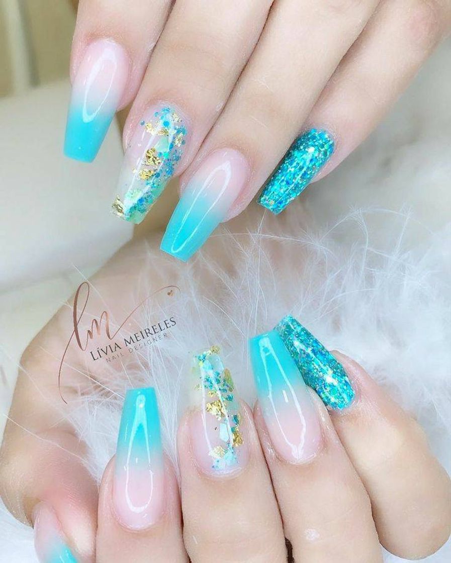 Unha azul 💎