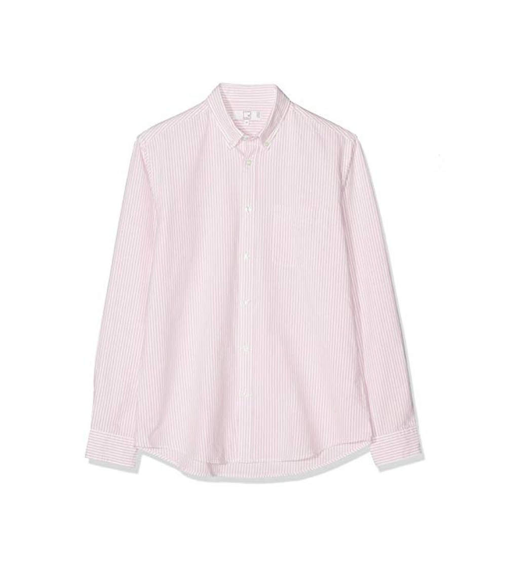 Marca Amazon - MERAKI Cotton Regular Fit Oxford Stripe - Camisa casual