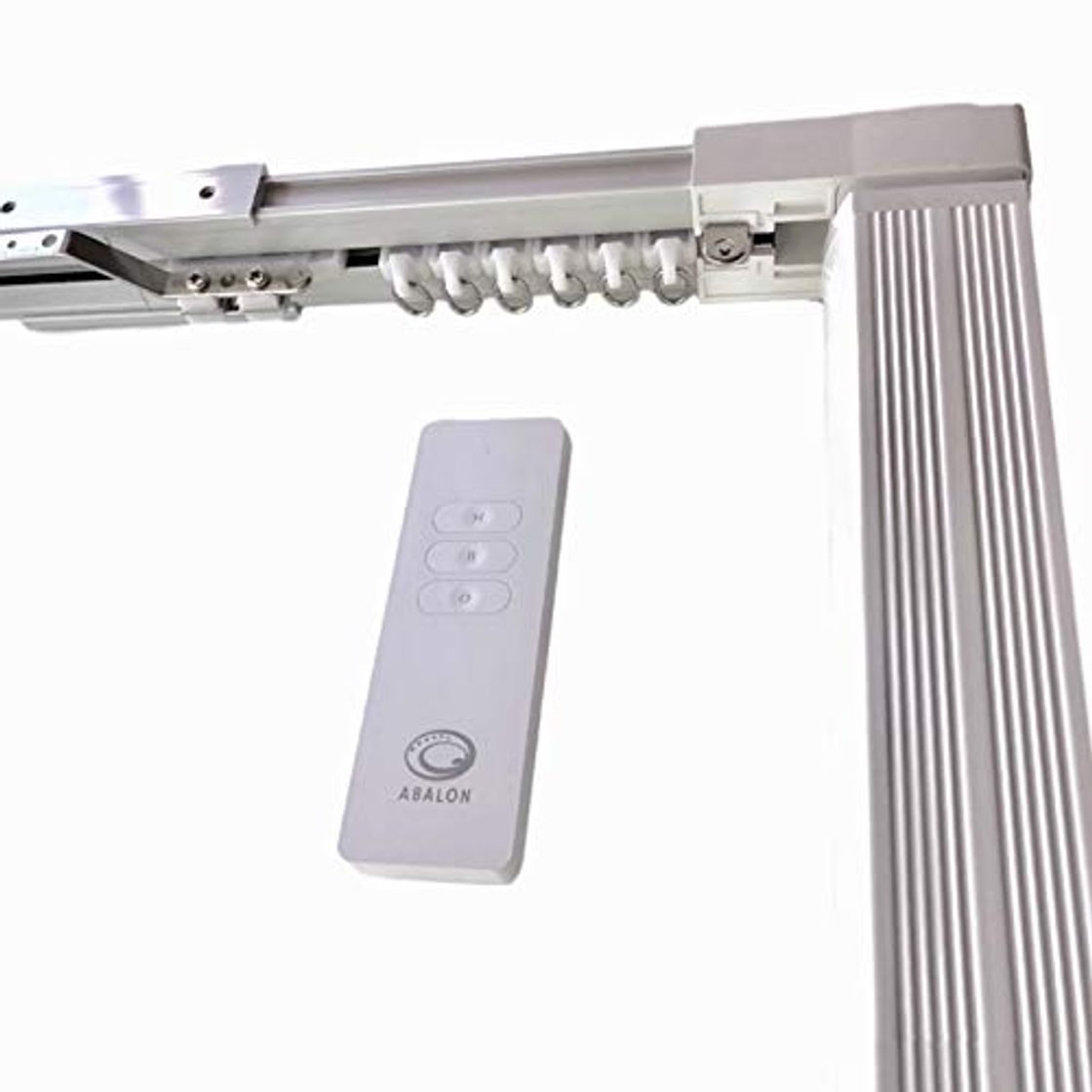 Social ABALON Riel Motorizado para Cortinas, con Mando a Distancia, Aluminio, Blanco, de