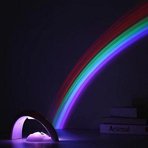 hica LED Rainbow Projector Night Light Magic Rainbow Lamp for Kids/Lovers Romantic