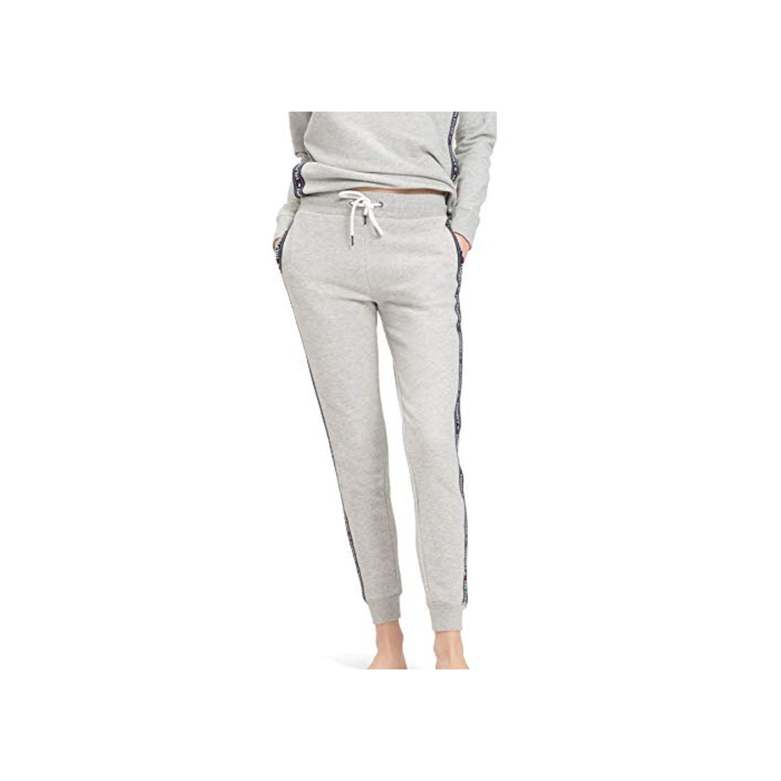 Moda Tommy Hilfiger Tape J Joggers con Cintura Elástica, Cordón y Logo, Gris