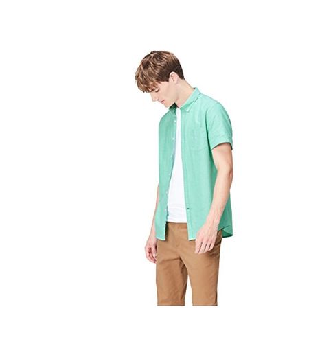 Marca Amazon - find. Camisa Hombre, Verde