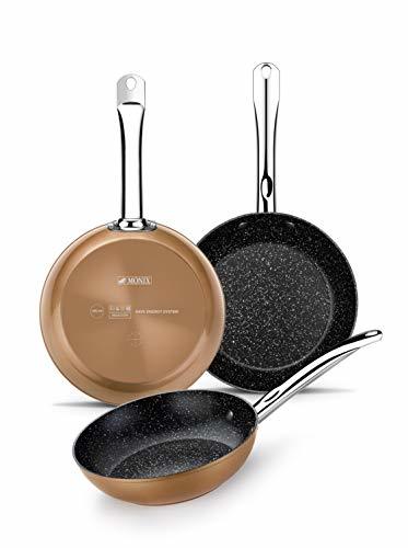 Social Monix Copper - Set de 3 Sartenes Efecto Cobre