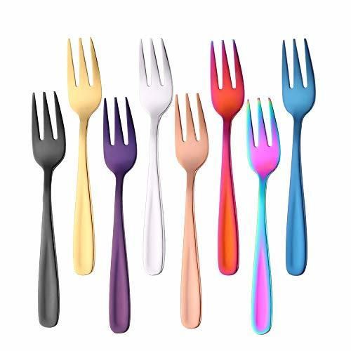 Do Buy 8 Colores Tenedor De Postre Tenedor De Frutas Coloridas(Acero Inoxidable
