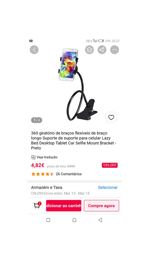 Products Braço de suporte de telefone gira e vira até 360°