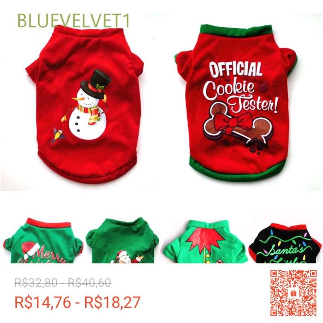 Moda Roupas de natal para pets