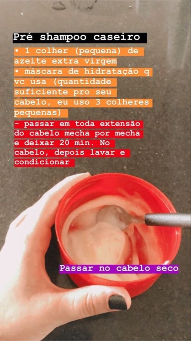 Moda Pré shampoo caseiro