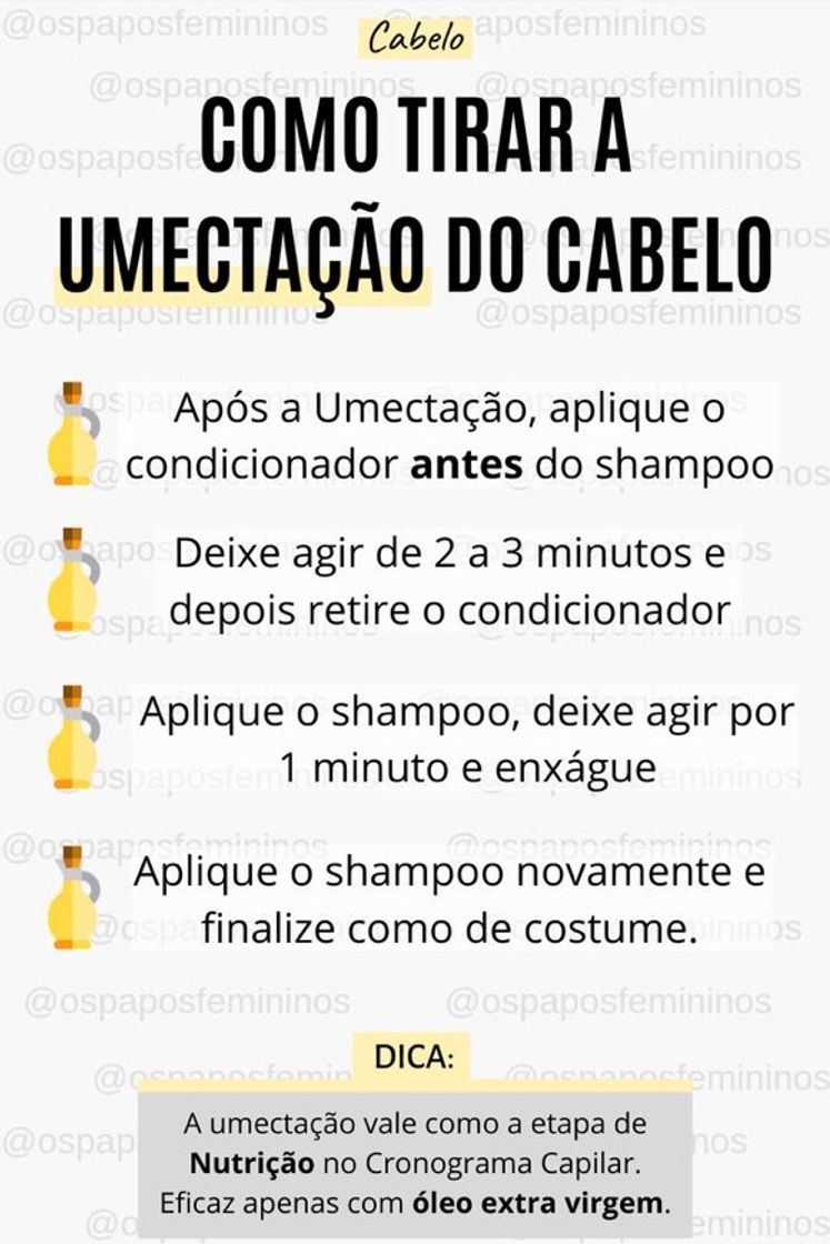 Moda Como tirar umectação do cabelo!