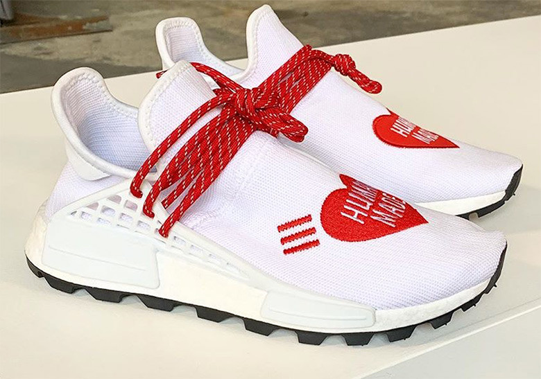 Fashion Nmd Pharrell human made white & red