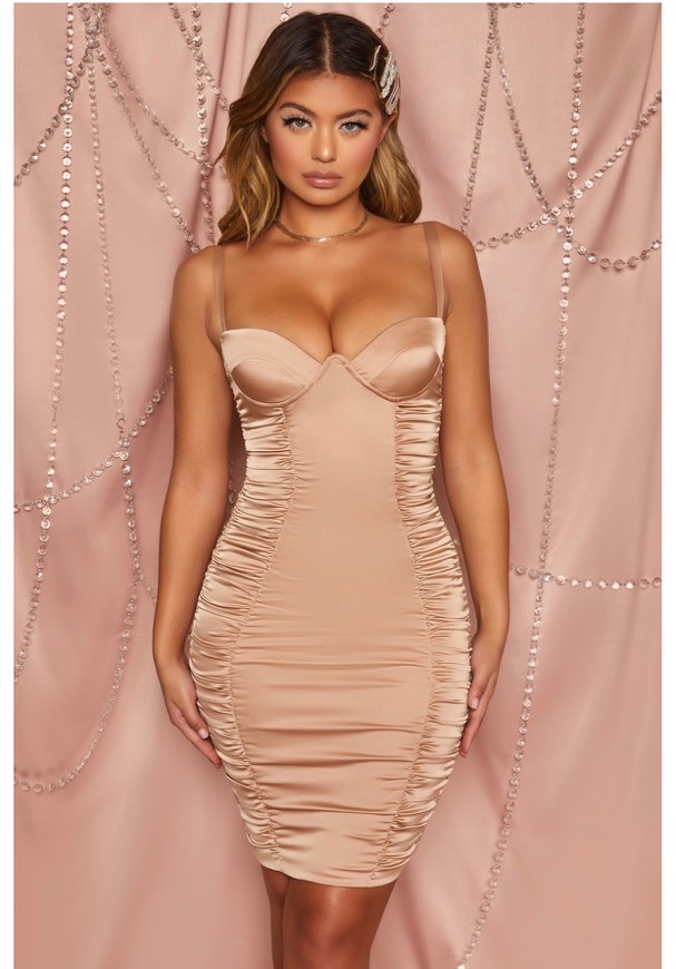 Products Satin tan dress