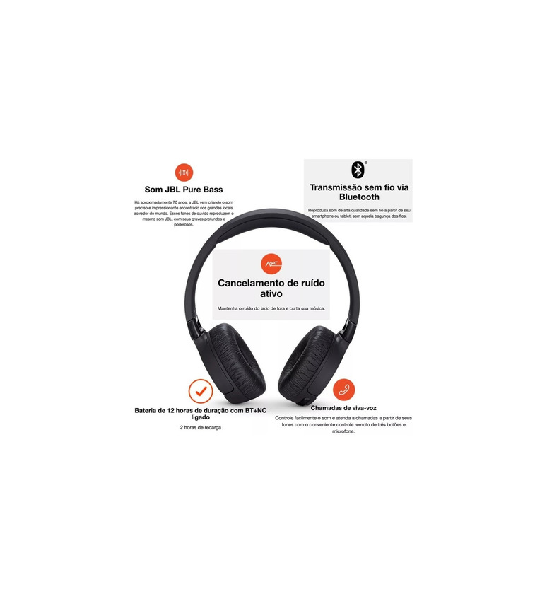 JBL tune 600 Bluetooth com cancelamento ruído ativo 
