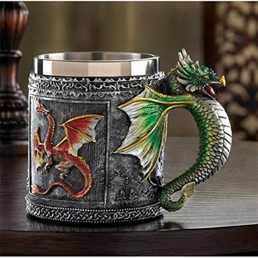 Mug Taza Gift Birthday Tazas Personalizadas De Doble Pared De Acero Inoxidable 3D Dragon Tazas Taza De Café Dragon Drinking Cup Canecas Copo