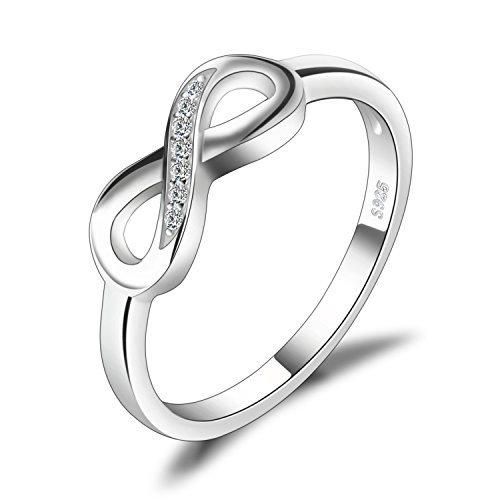 JewelryPalace Anillo infinito Amor Eterno de Circonia Cúbica Aniversario Promesa de Plata