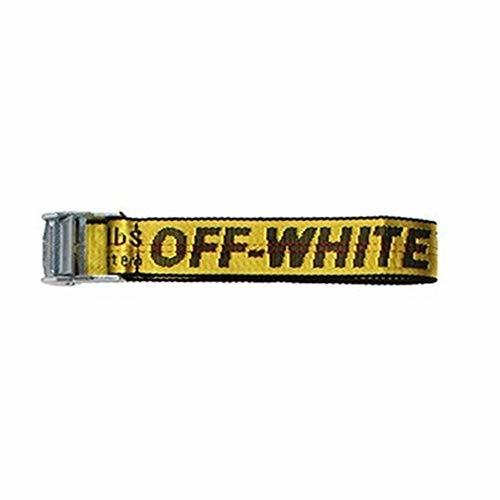 Social ow belt yellow letter off metal buckle decoration leisure canvas belt street
