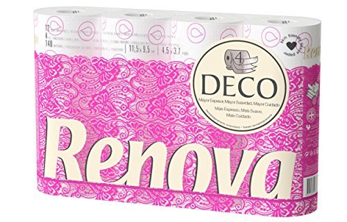 Beauty Renova Papel higiénico 4 Capas Blanco Decorado Perfumado