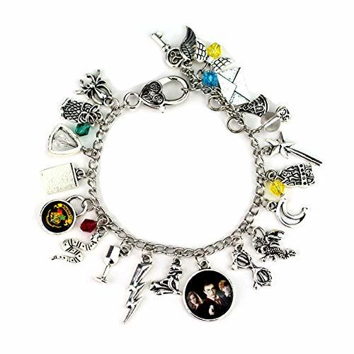 Social Harry Potter Pulsera Set Colgante Pulsera de Abalorios Colgante Plata Flash búho