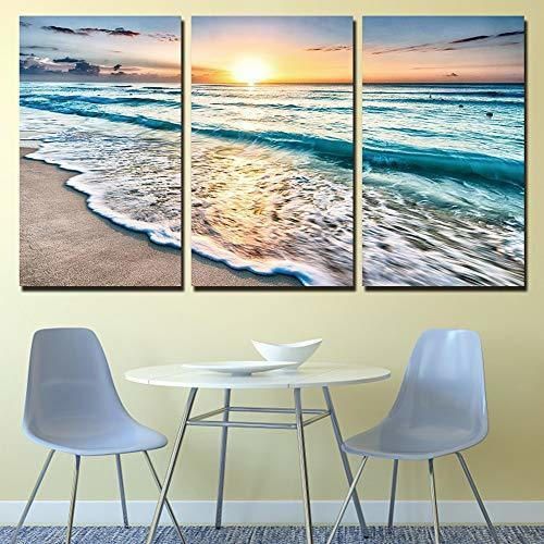 S&W WSW Seaside Sunrise Pintura Decorativa 3 unids/Set de Pintura sin Marco