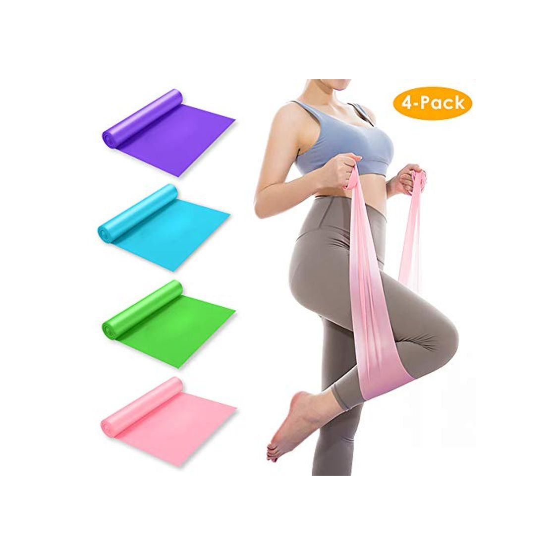 Producto FITA Bandas Elasticas Fitness [4 Piezas] Cintas de Resistencia Fitness Set Elásticas Látex Natural para Yoga Crossfit Pilates Ejercicios Corporales Estiramientos Rehabilitación Mujeres Hombres