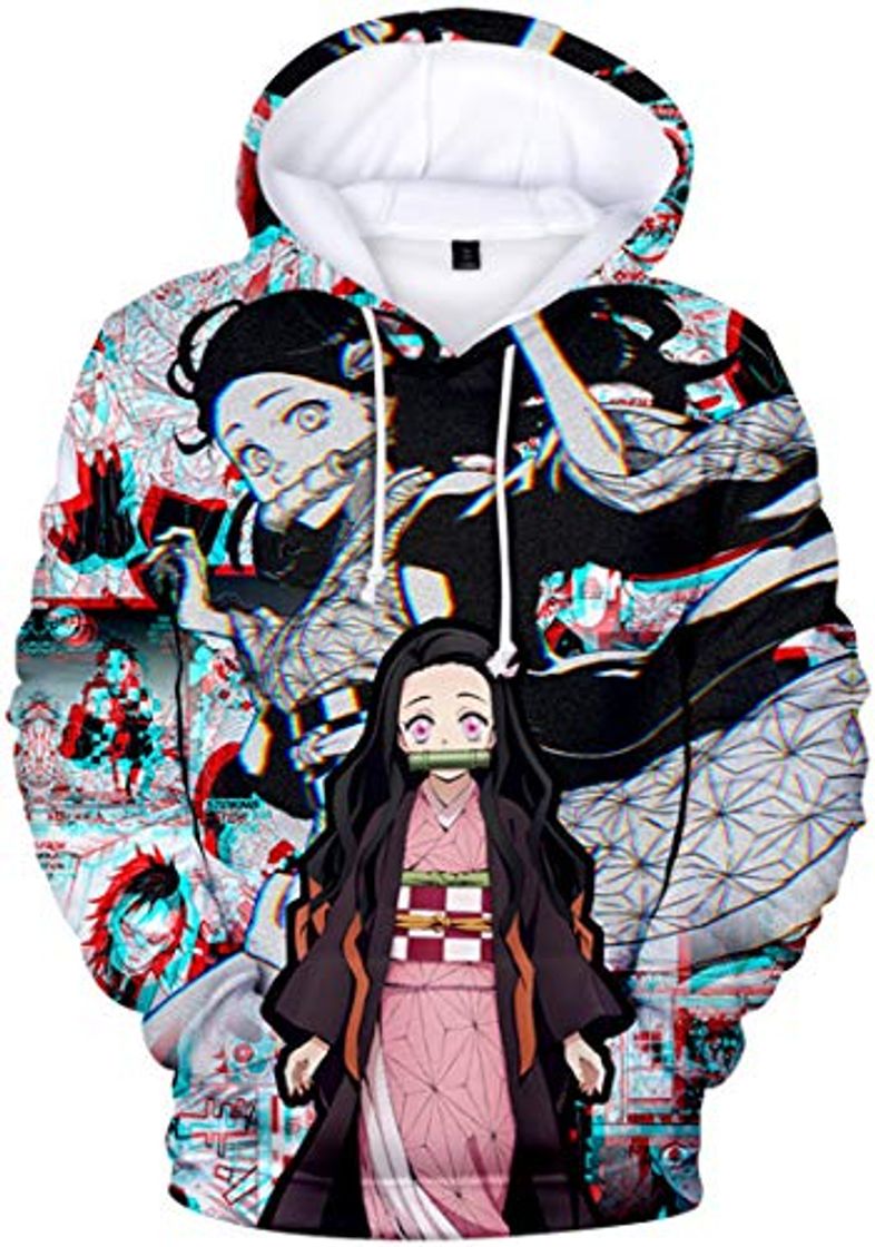 Fashion OLIPHEE 3D Impresas Sudaderas con Capucha Demon Slayer Kimetsu no Yaiba Cosplay