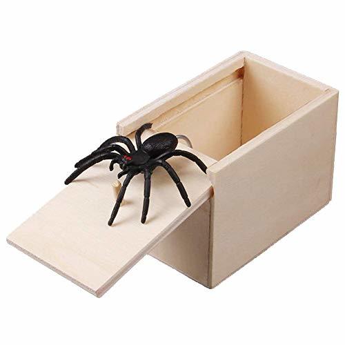 Wildlead 1 Unids Madera Prank Spider Scare Box Case Broma Realista Sorpresa