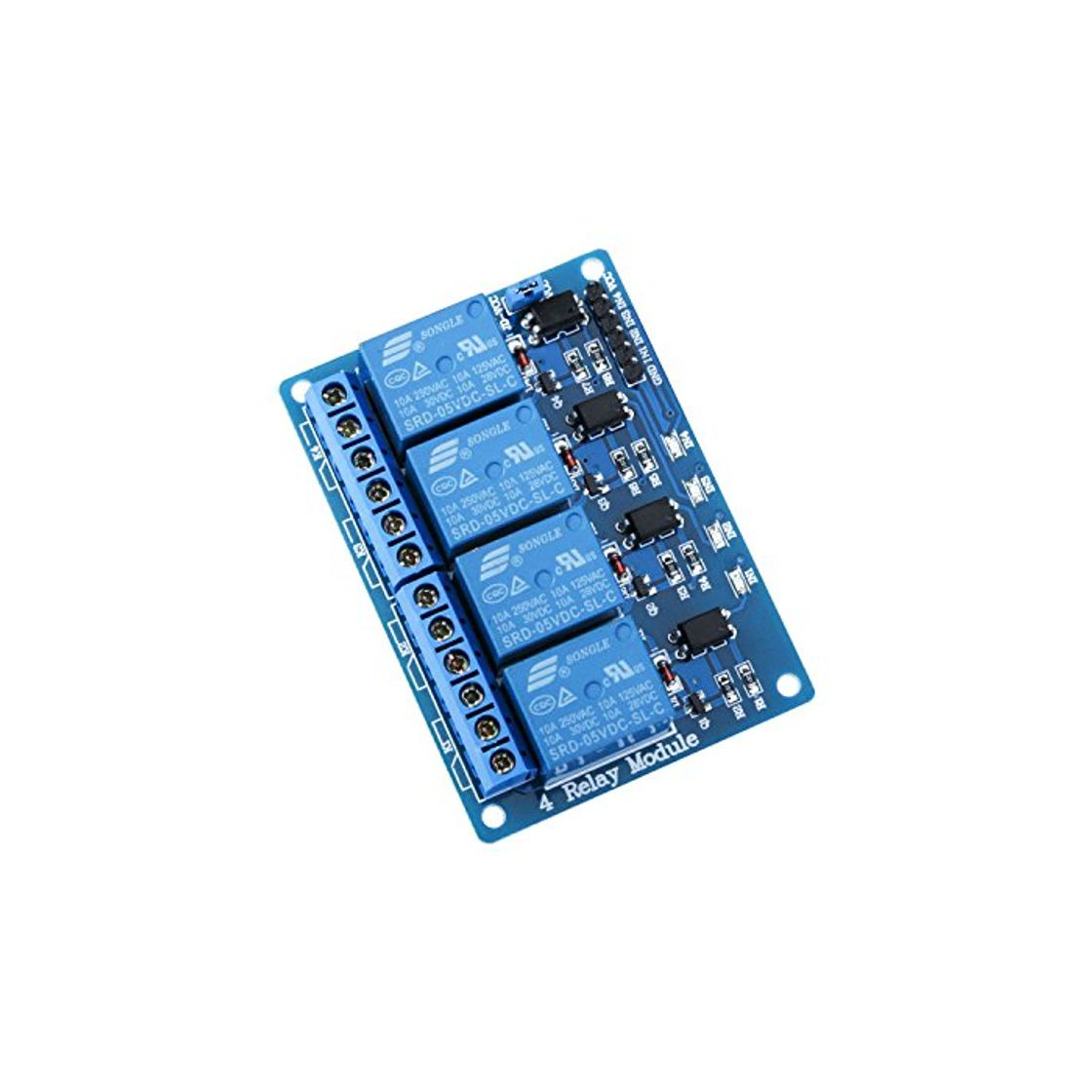 ELEGOO Módulos de Relés de 4 Canales a DC 5V con Optoacoplador para Arduino UNO R3 MEGA 2560 Proyecto 1280 DSP ARM PIC AVR STM32 Raspberry Pi