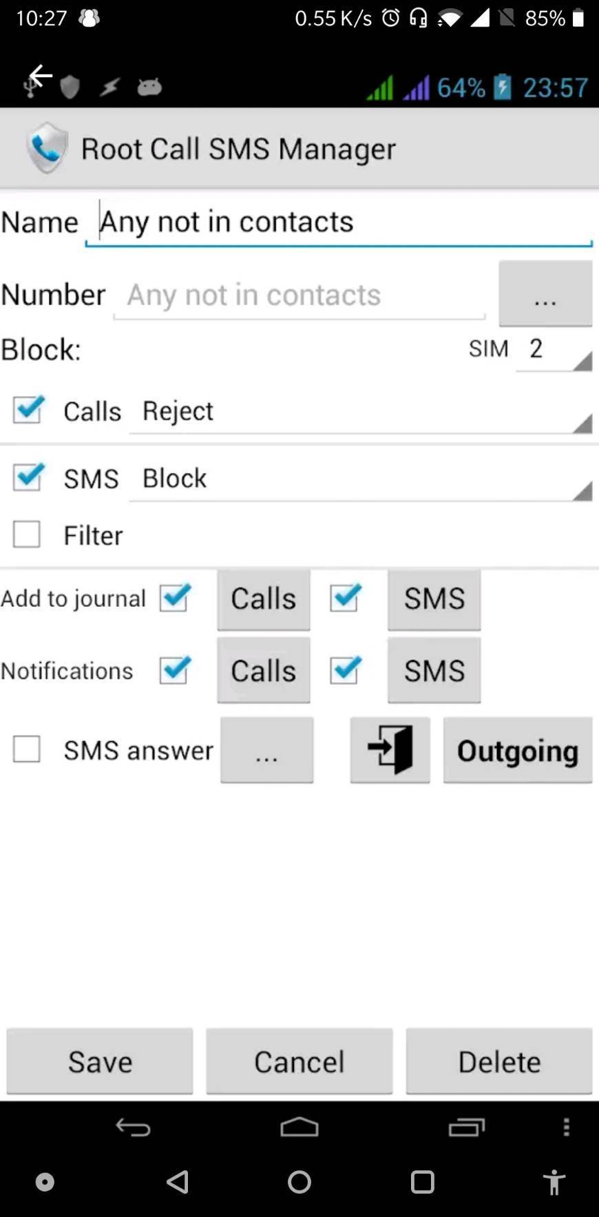 root call sms manager