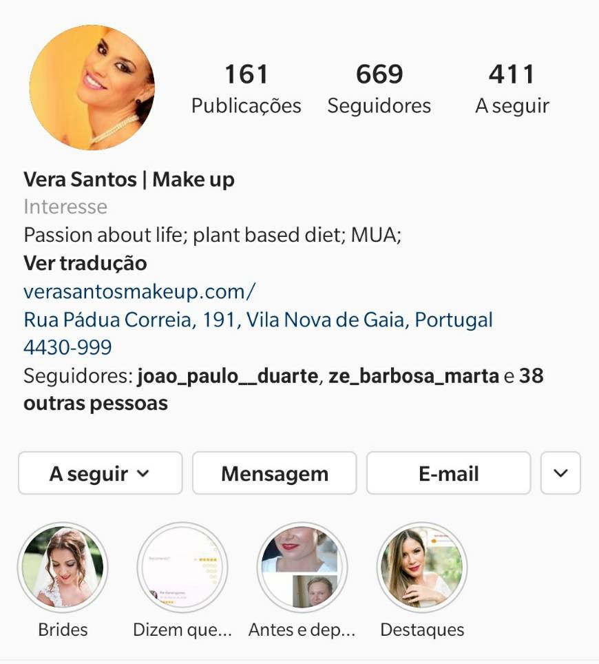 Moda Vera Santos - Makeup Instagram