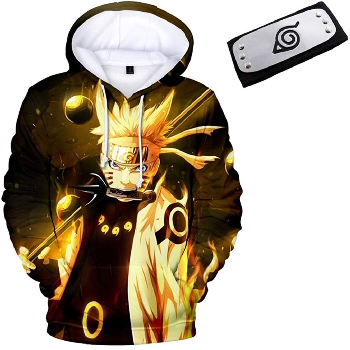 Moda GideonH Naruto Anime Akatsuki Shippuden - Sudadera con capucha para hombre