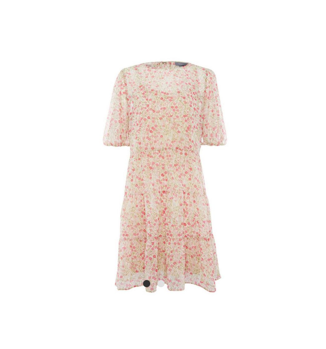 Producto Vestido padrão floral camadas bege/cor-de-rosa