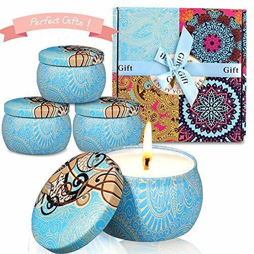 Productos ESOLOM Velas perfumadas 4 Piezas Lavanda Higo Mediterráneo Primavera Fresca Velas de