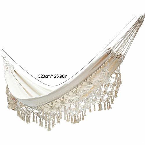 Place 200 150CM Hamaca para 2 Personas Boho Gran macramé brasileño Cómodo Plegable