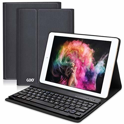 COO Funda con Teclado Español iPad 2018/2017, 9.7 Funda Ultraliviano con Teclado