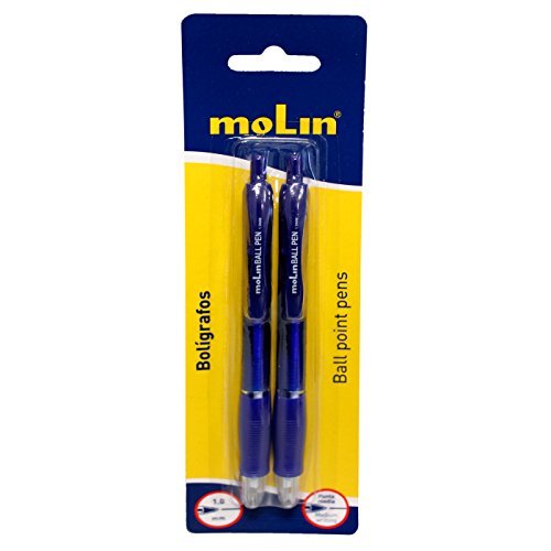 Places Molin Pack de 2 bolígrafos Azules 1 mm