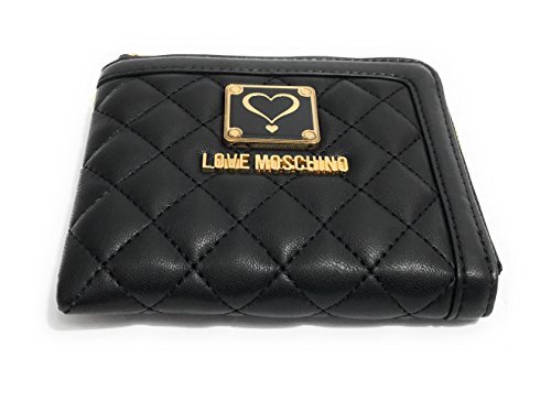 Lugares PORTAFOGLIO DONNA LOVE MOSCHINO NAPPA TRAPUNTATO ZIP AROUND SMALL NERO AS17MO28