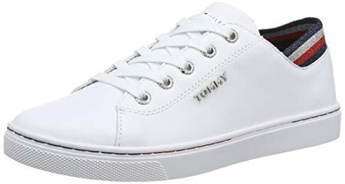 Tommy Hilfiger Glitter Detail City Sneaker, Zapatillas para Mujer, Blanco