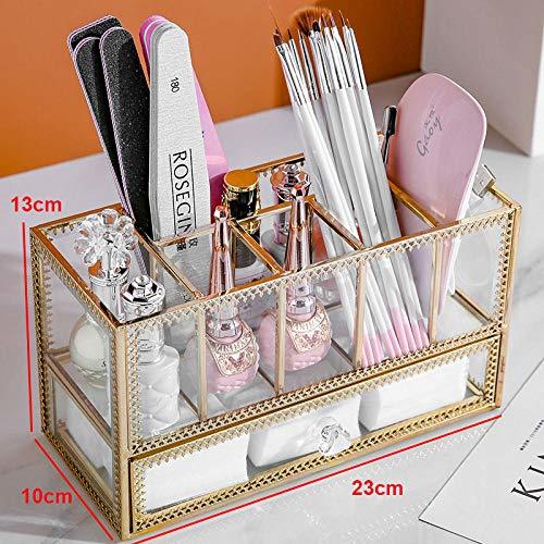 Social Sangmei Organizador de cosméticos Simples cosméticos de vidro Transparente Pincel de maquiagem