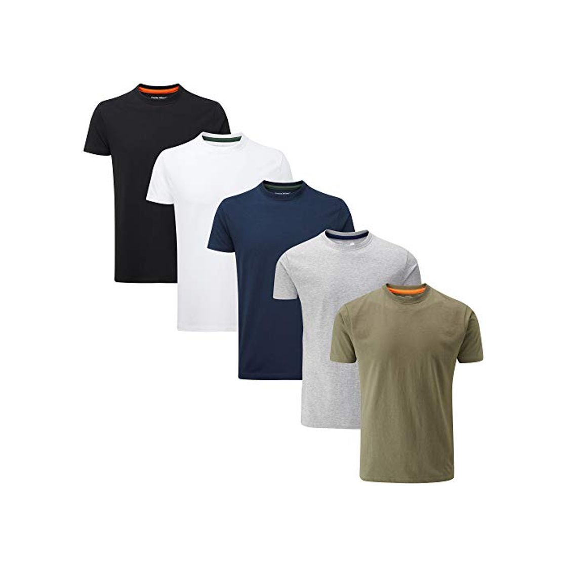 Social Charles Wilson 5er Packung Einfarbige T-Shirts mit Rundhalsausschnitt