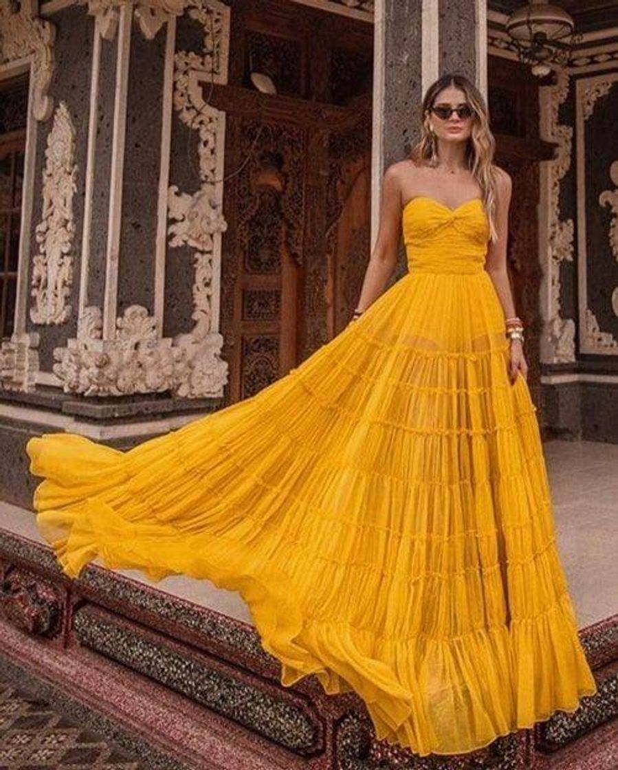 Moda Vestido amarelo