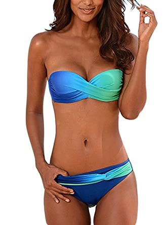 UMIPUBO Mujer Bikini Push-Up Acolchado Bra Trajes de Baño Tops y Braguitas