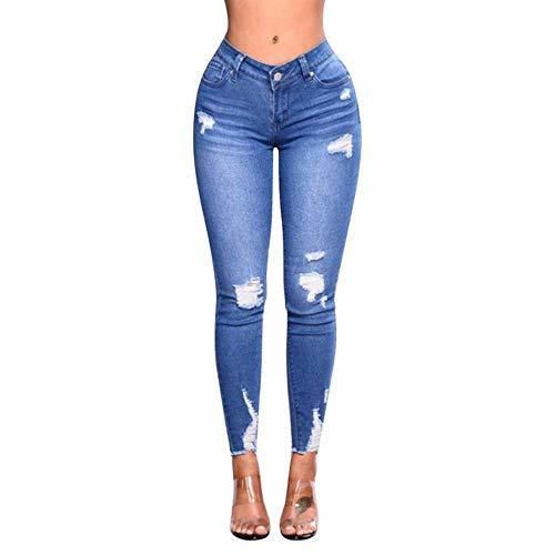 NO BRAND Mujeres Cintura Alta Stretch Print Jeans Leggings Skinny Slim Fitness