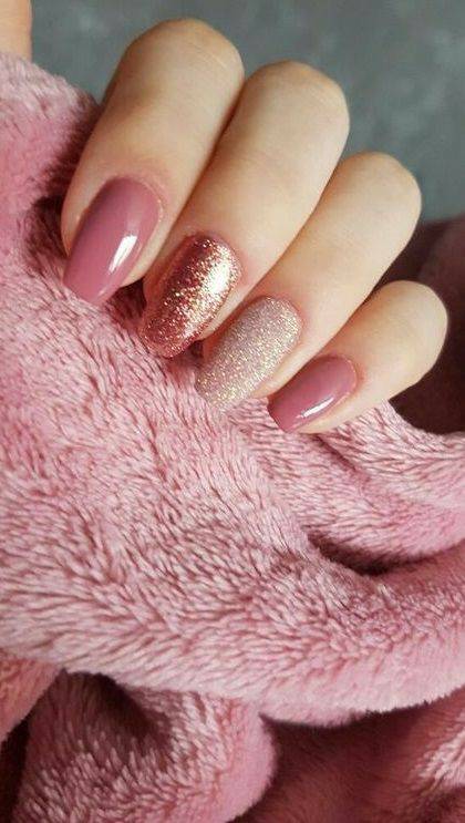 Moda Unhas - Rosa e Brilhantes 