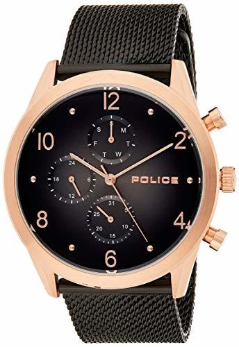 Social POLICE OUTLET Reloj Analógico para Hombre de Cuarzo con Correa en Acero