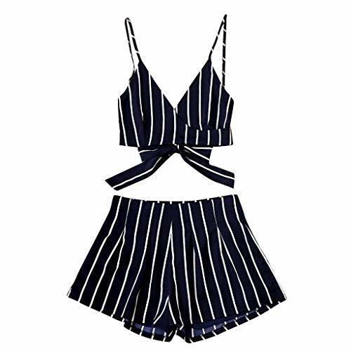 Social Luckycat Conjunto Ropa Set Sling Tops Blusa de Camisola Cuello en V