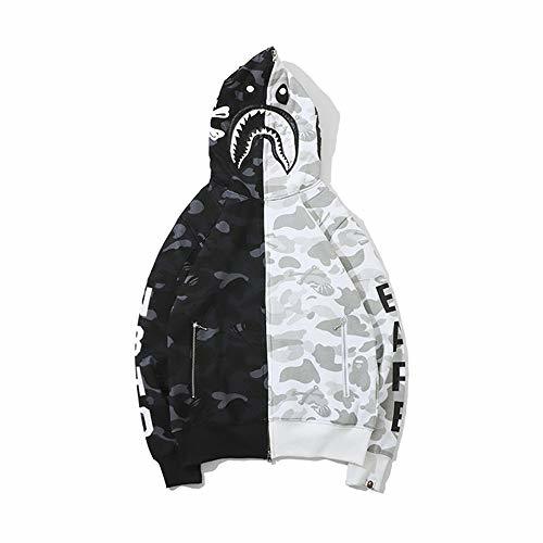 Lugar koisale Shark Head Skull Black Green Color Matching White Black Sweater Velvet