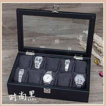 Social MJJKIO Reloj Organizador Soporte Vintage Relojes de Pulsera de Madera 12 Rejillas